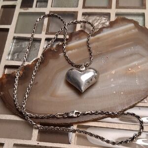 Vintage Silver Heart Necklace